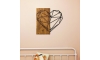 Nástěnná dekorace 58x58 cm srdce dřevo/kov