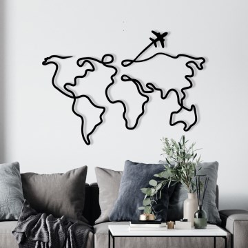 Nástěnná dekorace 60x42 cm mapa kov