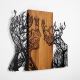 Nástěnná dekorace 70x58 cm stromy života dřevo/kov