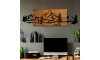 Nástěnná dekorace 93x29 cm hory dřevo/kov