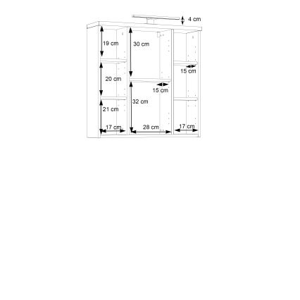 Nástěnná koupelnová skříňka se zrcadlem VENOM antracit/hnědá