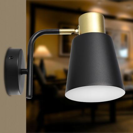 Nástěnná lampa 1xE27/20W/230V černá/zlatá