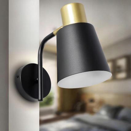 Nástěnná lampa 1xE27/20W/230V černá/zlatá