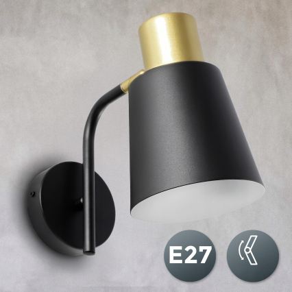 Nástěnná lampa 1xE27/20W/230V černá/zlatá