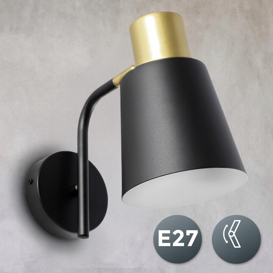 Nástěnná lampa 1xE27/20W/230V černá/zlatá