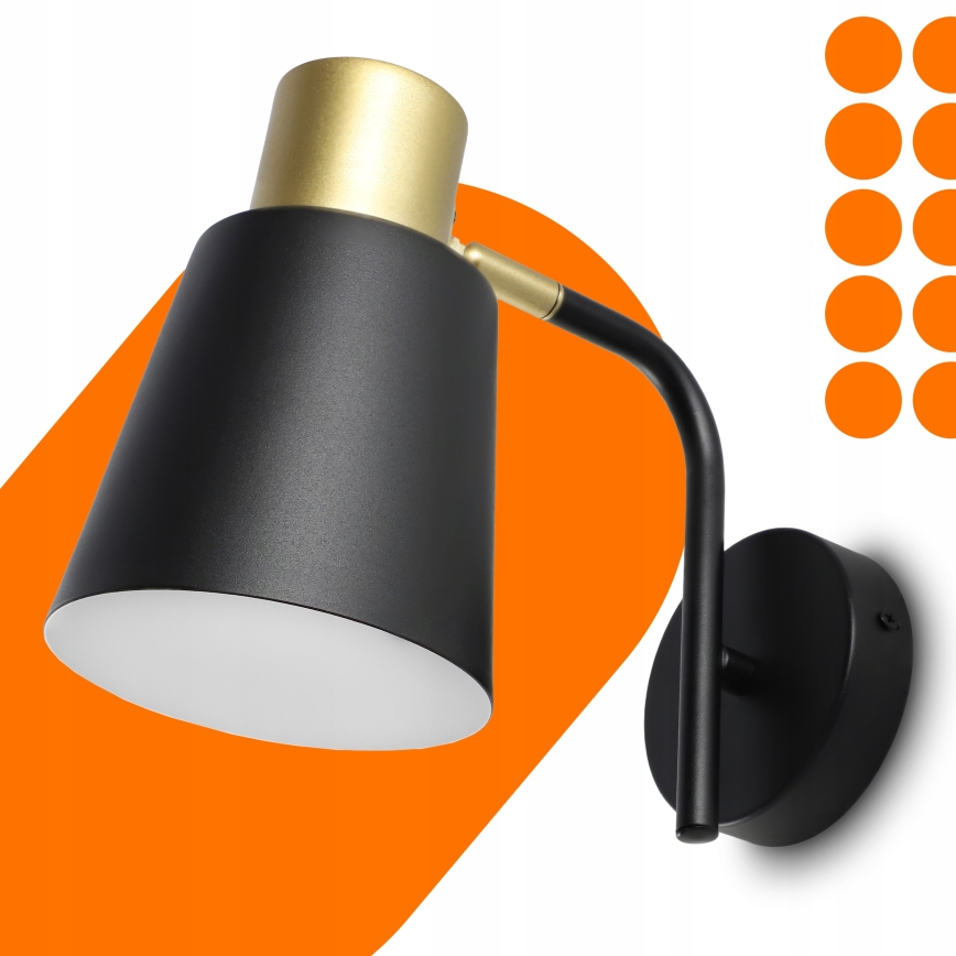Nástěnná lampa 1xE27/20W/230V černá/zlatá