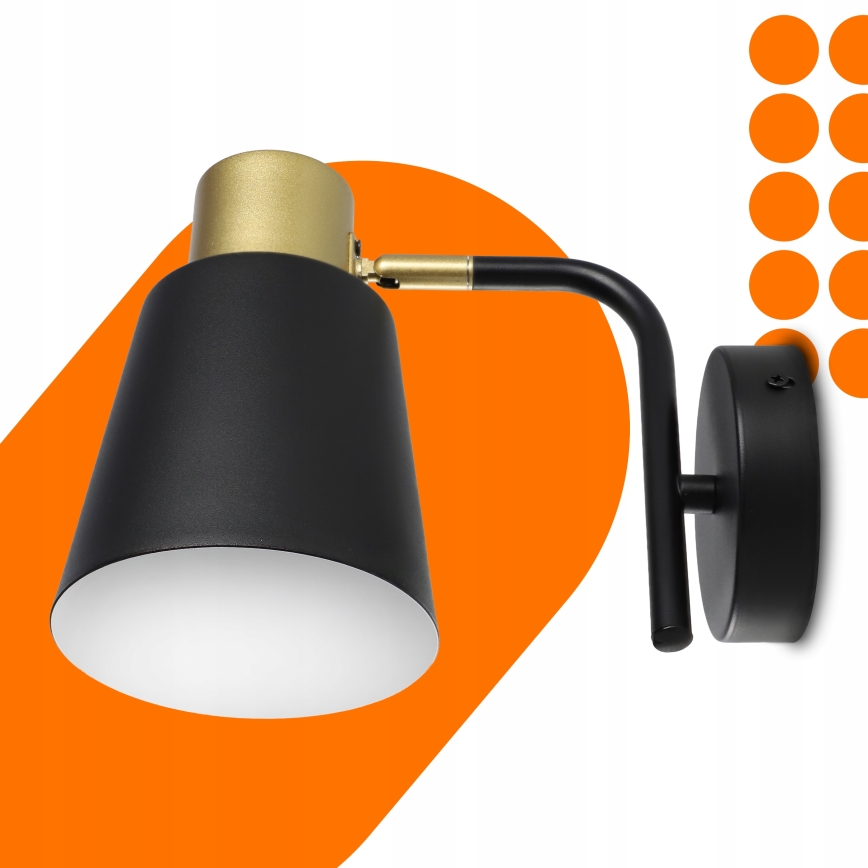 Nástěnná lampa 1xE27/20W/230V černá/zlatá