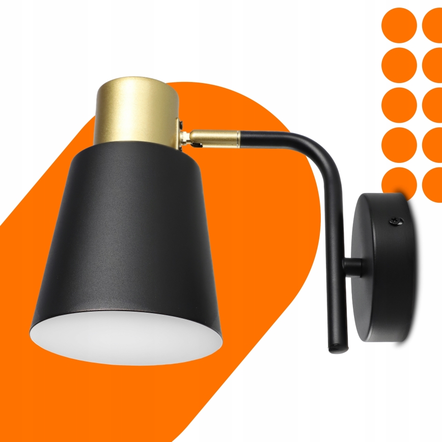 Nástěnná lampa 1xE27/20W/230V černá/zlatá