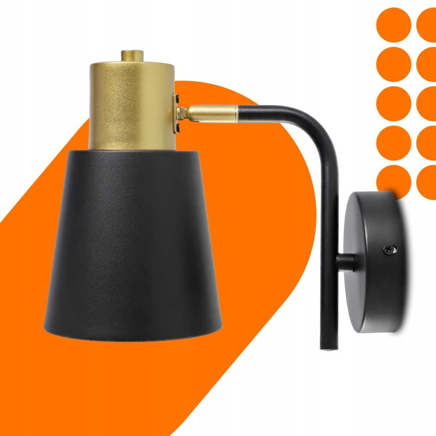 Nástěnná lampa 1xE27/20W/230V černá/zlatá