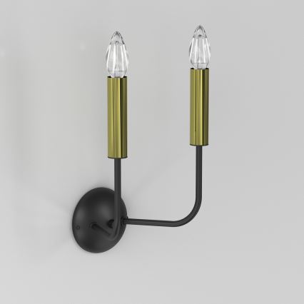 Nástěnná lampa AKASYA 2xE14/15W/230V černá/zlatá