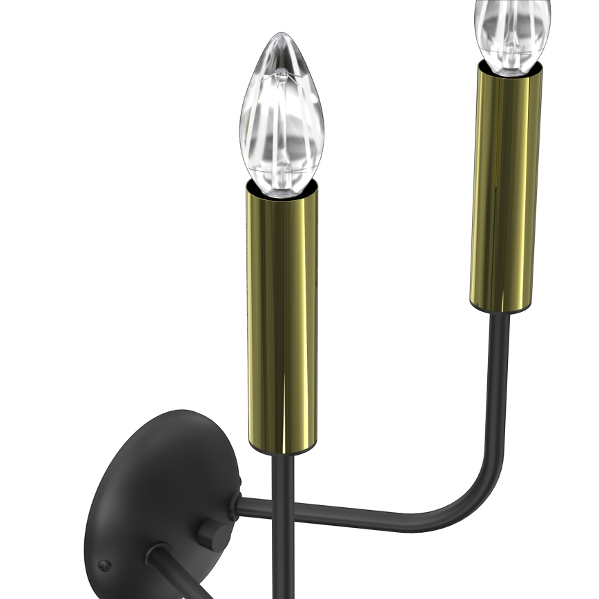 Nástěnná lampa AKASYA 2xE14/15W/230V černá/zlatá