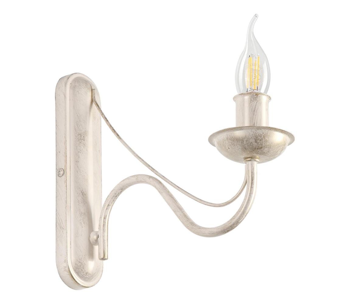 Nástěnná lampa ANTON 1xE14/60W/230V bílá patina KM-1.294/BIAŁA PATYNA – Alasans