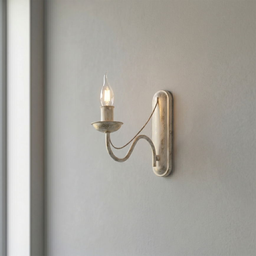 Nástěnná lampa ANTON 1xE14/60W/230V bílá patina