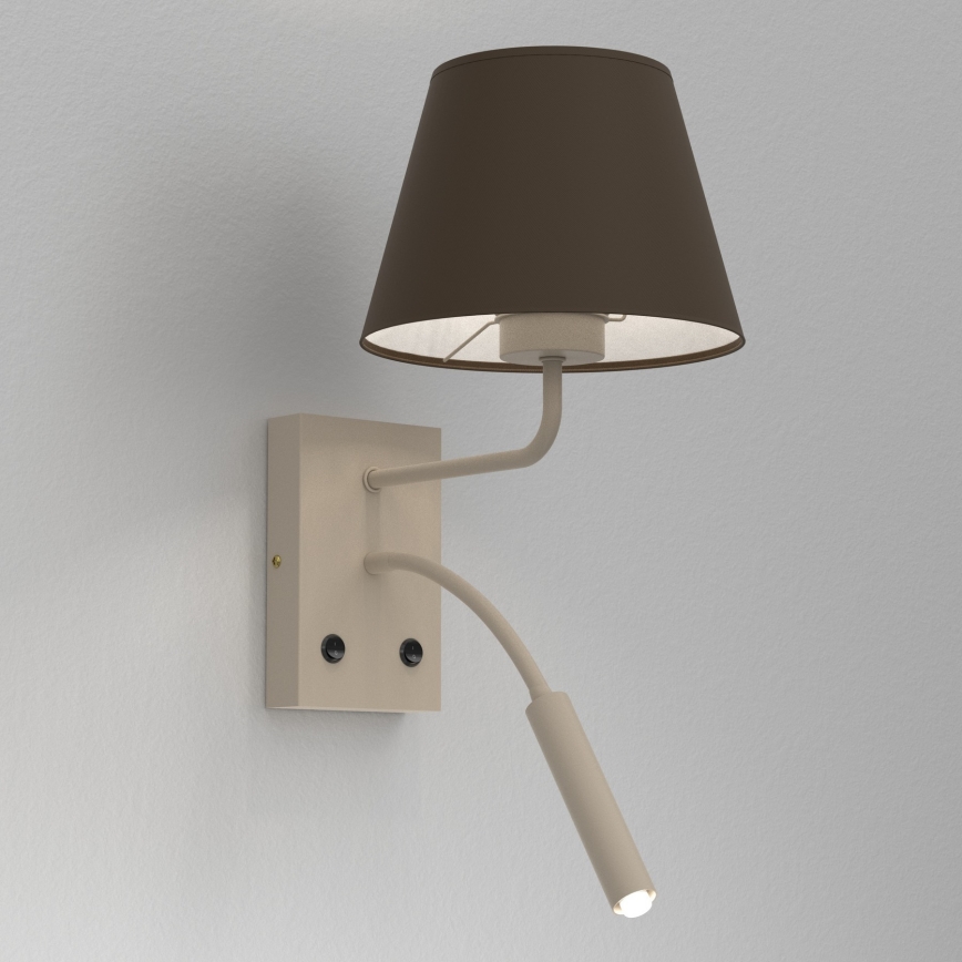 Nástěnná lampa ARDEN 1xE27/15W/230V + 1xG9/8W béžová/hnědá