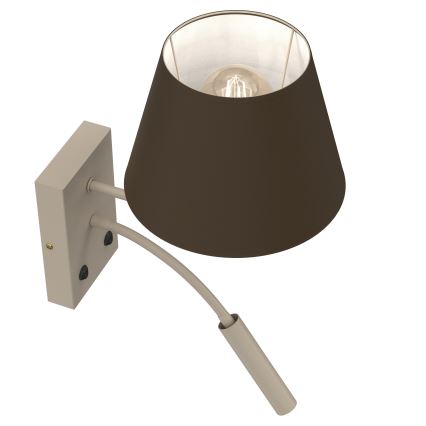 Nástěnná lampa ARDEN 1xE27/15W/230V + 1xG9/8W béžová/hnědá