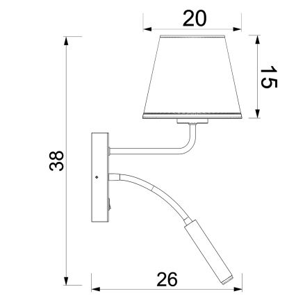 Nástěnná lampa ARDEN 1xE27/15W/230V + 1xG9/8W béžová/hnědá