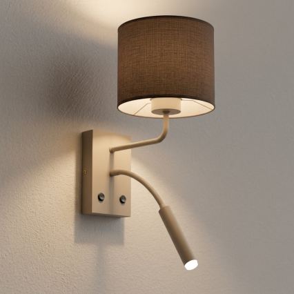 Nástěnná lampa ARDEN 1xE27/15W/230V + 1xG9/8W béžová/hnědá