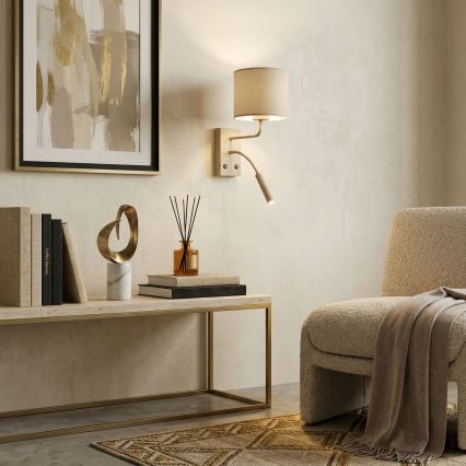 Nástěnná lampa ARDEN 1xE27/15W/230V + 1xG9/8W béžová