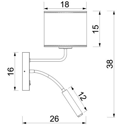 Nástěnná lampa ARDEN 1xE27/15W/230V + 1xG9/8W béžová