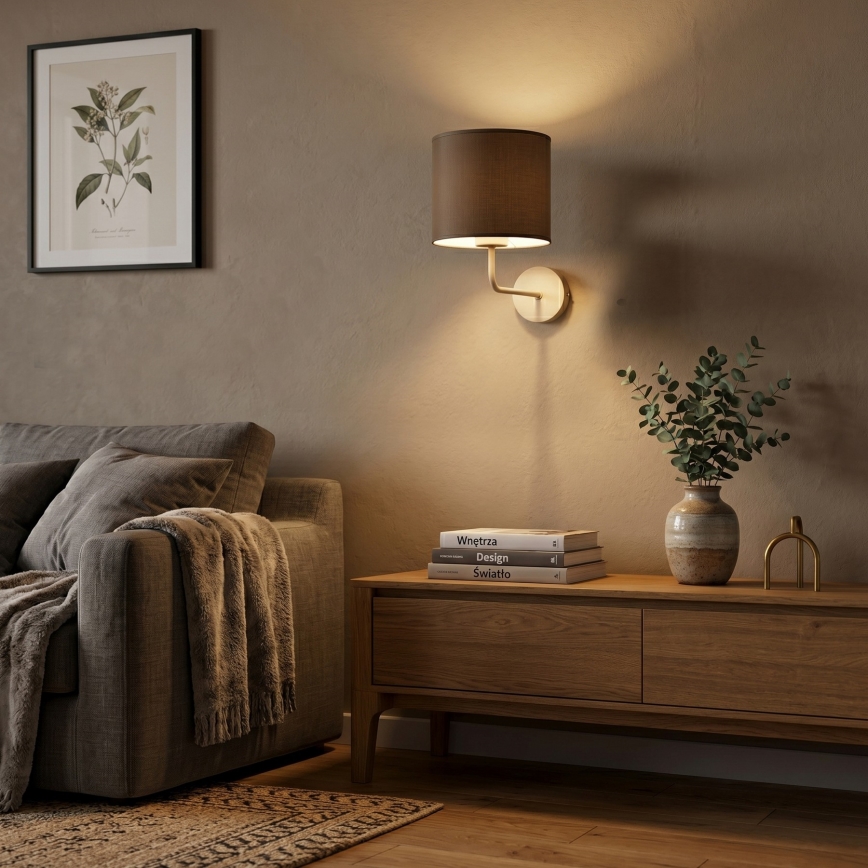 Nástěnná lampa ARDEN 1xE27/15W/230V béžová/hnědá