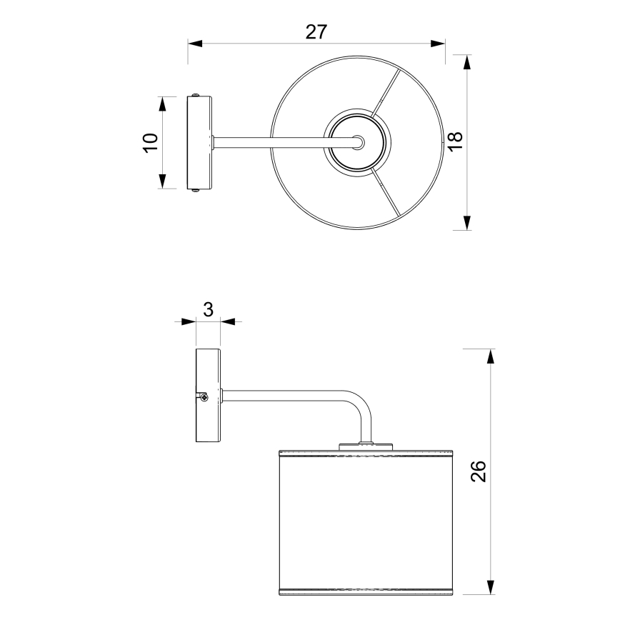 Nástěnná lampa ARDEN 1xE27/15W/230V béžová/hnědá