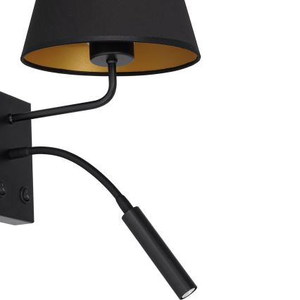 Nástěnná lampa ARDEN 1xE27/60W/230V + 1xG9/8W černá/zlatá