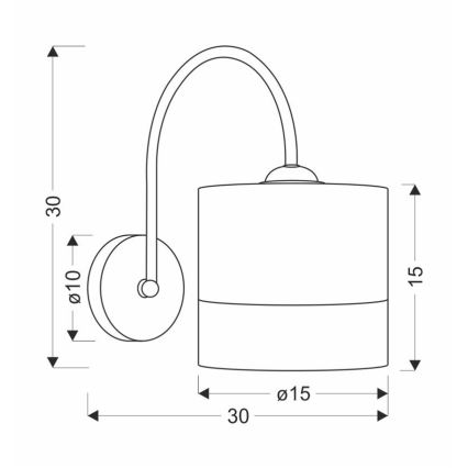 Nástěnná lampa BIANCO 1xE27/40W/230V bílá/hnědá