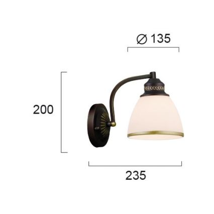 Nástěnná lampa CLAIR 1xE27/40W/230V hnědá/zlatá