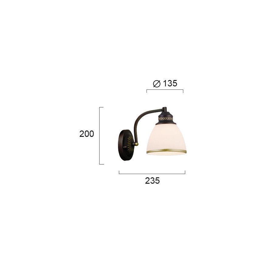 Nástěnná lampa CLAIR 1xE27/40W/230V hnědá/zlatá