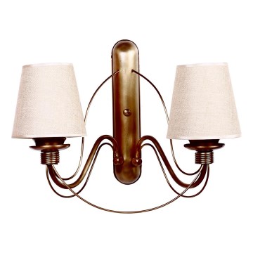 Nástěnná lampa CLASSIC 2xE27/40W/230V bronzová/béžová