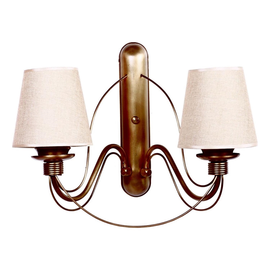 Nástěnná lampa CLASSIC 2xE27/40W/230V bronzová/béžová