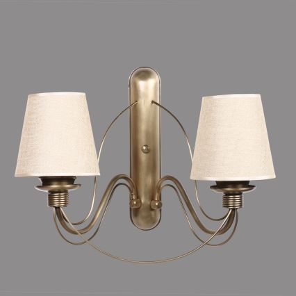 Nástěnná lampa CLASSIC 2xE27/40W/230V bronzová/béžová