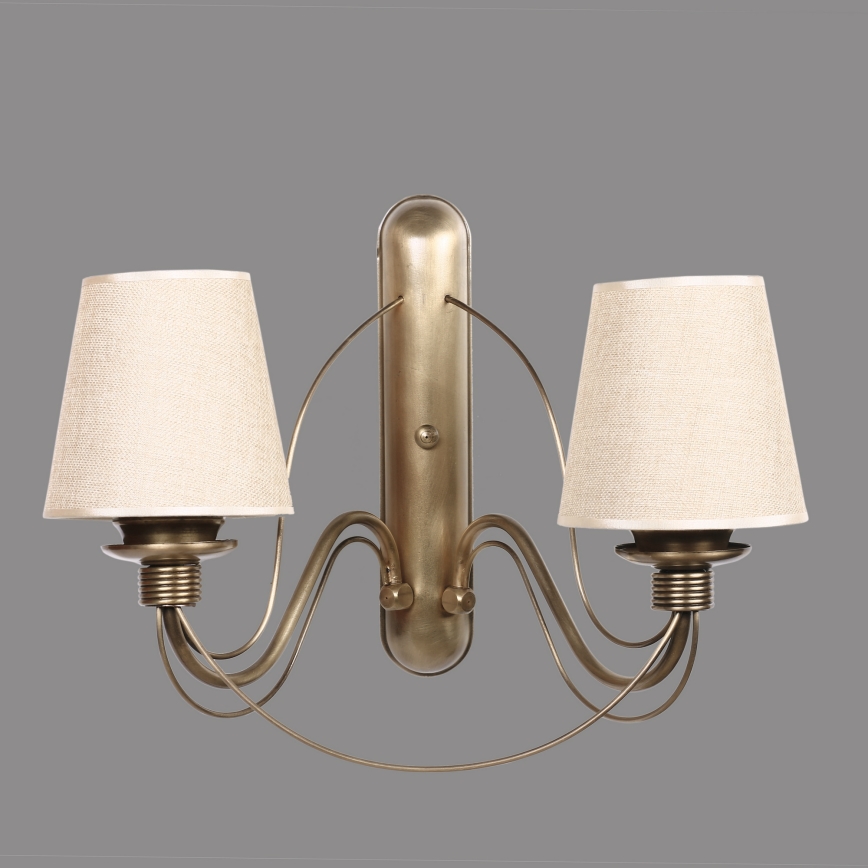 Nástěnná lampa CLASSIC 2xE27/40W/230V bronzová/béžová
