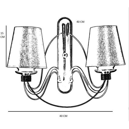 Nástěnná lampa CLASSIC 2xE27/40W/230V bronzová/béžová