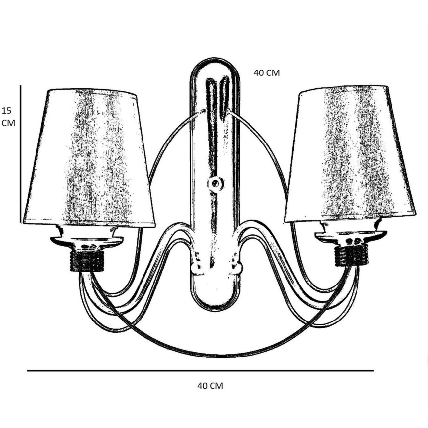 Nástěnná lampa CLASSIC 2xE27/40W/230V bronzová/béžová