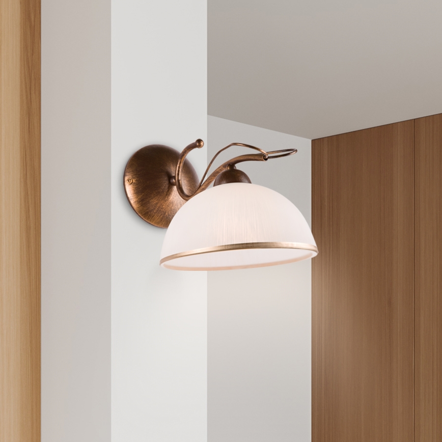 Nástěnná lampa COBRA 1xE27/60W/230V bronz/patina