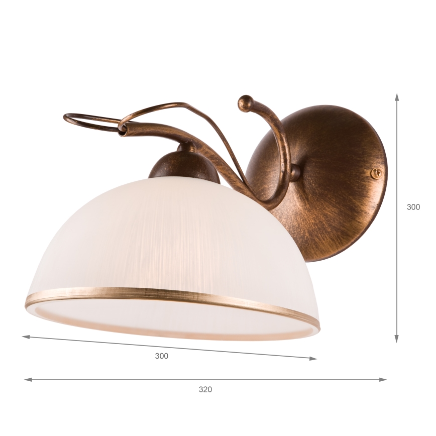 Nástěnná lampa COBRA 1xE27/60W/230V bronz/patina