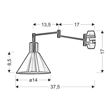 Nástěnná lampa COPENHAGEN 1xE14/40W/230V