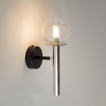 Nástěnná lampa DAISY 1xG9/12W/230V lesklý chrom/černá/čirá
