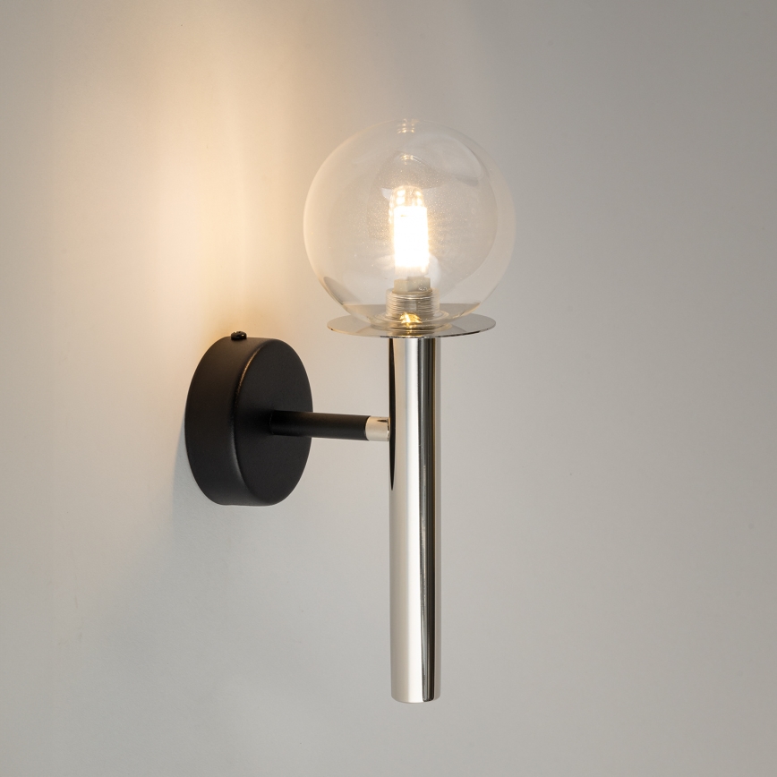 Nástěnná lampa DAISY 1xG9/12W/230V lesklý chrom/černá/čirá