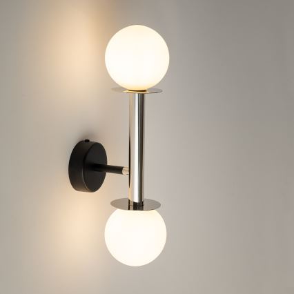 Nástěnná lampa DAISY 2xG9/12W/230V lesklý chrom/černá/bílá