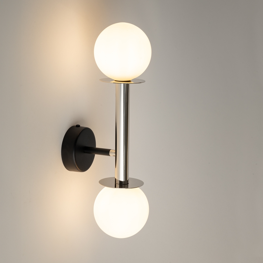 Nástěnná lampa DAISY 2xG9/12W/230V lesklý chrom/černá/bílá