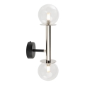 Nástěnná lampa DAISY 2xG9/12W/230V lesklý chrom/černá/čirá