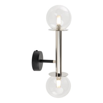 Nástěnná lampa DAISY 2xG9/12W/230V lesklý chrom/černá/čirá