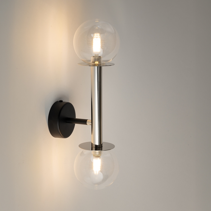 Nástěnná lampa DAISY 2xG9/12W/230V lesklý chrom/černá/čirá