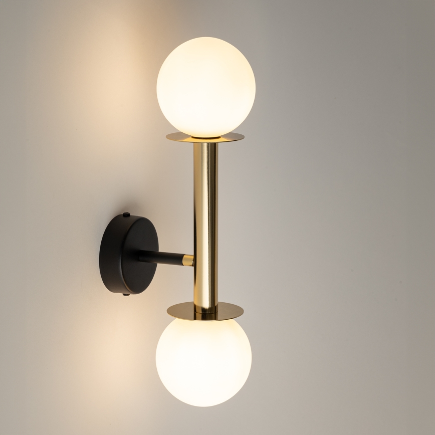 Nástěnná lampa DAISY 2xG9/12W/230V zlatá/černá/bílá