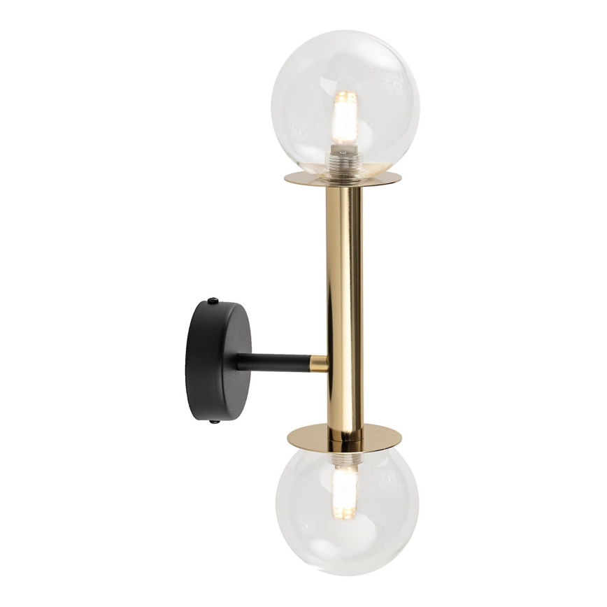 Nástěnná lampa DAISY 2xG9/12W/230V zlatá/černá/čirá
