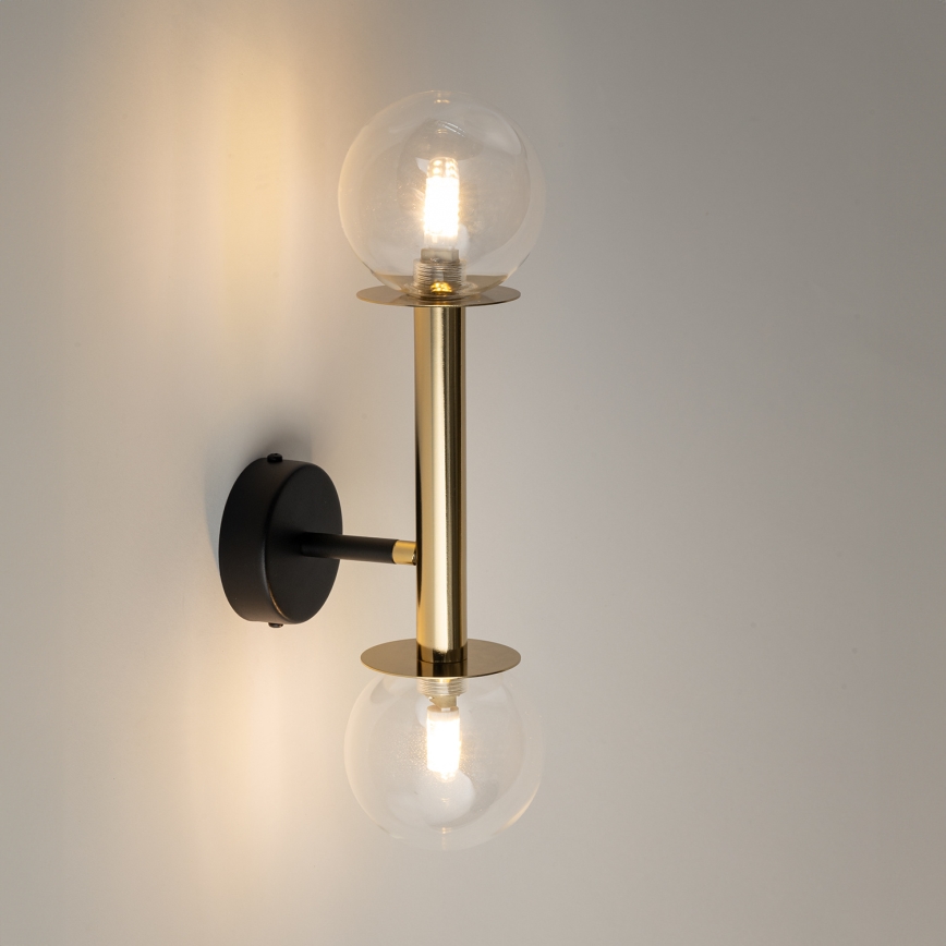 Nástěnná lampa DAISY 2xG9/12W/230V zlatá/černá/čirá
