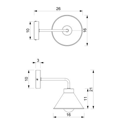 Nástěnná lampa DEMET 1xE27/60W/230V černá/zlatá