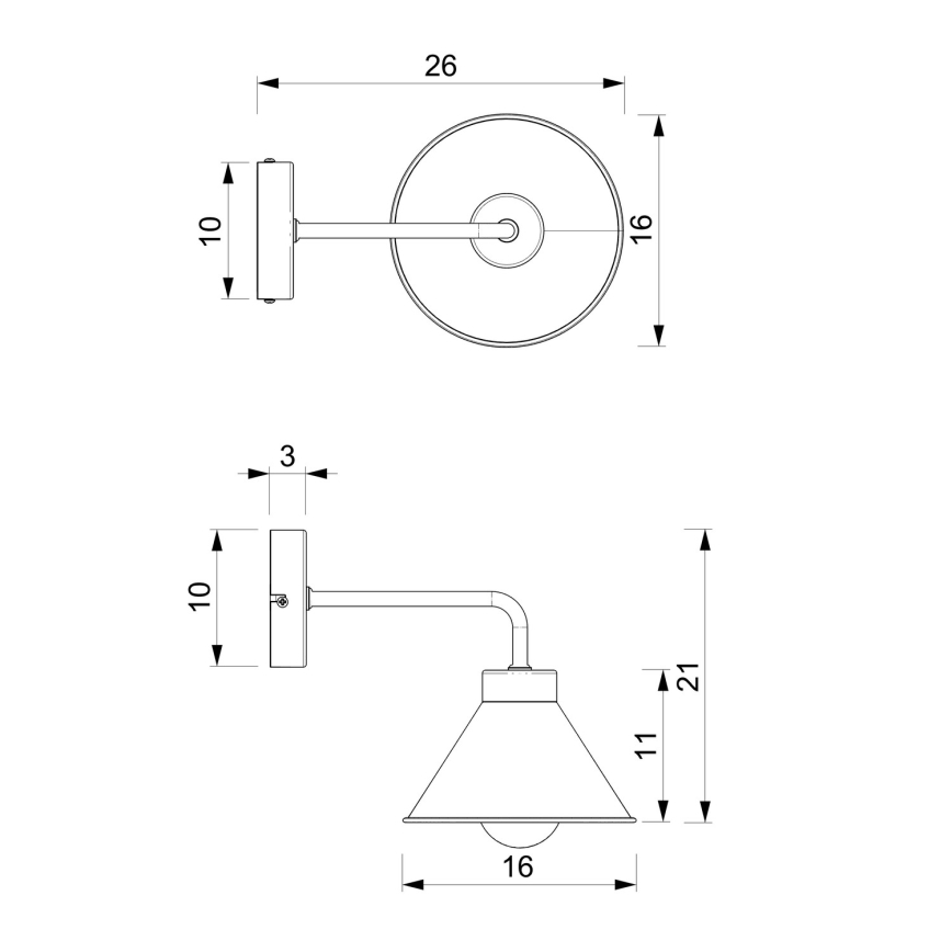 Nástěnná lampa DEMET 1xE27/60W/230V černá/zlatá